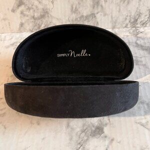Simply Noelle Hard Sunglass Case Black Velour EMPTY Black‎ interior Like New